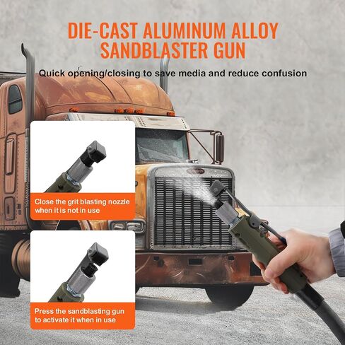 VEVOR Sand Blaster، وعاء رمل بسعة 10 جالون، مجموعة تفجير الرمل بالضغط 60-110 رطل لكل بوصة مربعة مع 4 فوهات سيراميك وخرطوم 8 أقدام، مثالية للطلاء والبقع وإزالة الصدأ in Saudi Arabia