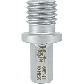 Professional adapter for diamond core drills with 5/8"-11 female thread Adaptor from 5/8-11" male thread to Hexagonal shank stable connection to pistol bench drill (2, 5/8"-11 to HEX)