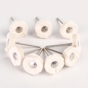 KADS 10Pcs Nail Buffer Wheels Buffing and Polishing Wheel for Rotary Drill Tools White,3mm Mandrel for Hand ans Foot Care
