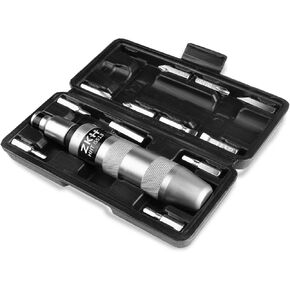 ZKH 1/2" CR-V Hand Impact Screwdriver, Manual Reversible Impact Driver Includes 12-Piece Slotted, Phillips, Hexagonal Bit Set, Disengage Rusted Fasteners or Frozen Bolts, Ideal Hand Tool for Men, Dad