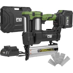 Prostormer 21V Max Cordless Nail Gun, Brushless Brad Nailer Kit with 4.5Ah Lithium-Ion Battery and Fast Charger, 18 Gauge Staple Gun for Woodworking, Home Renovation, Upholstery, DIY