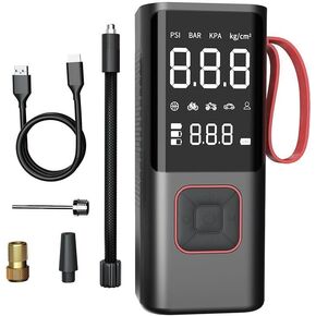 منفاخ إطارات لاسلكي منفاخ هواء محمول - ضاغط هواء محمول متعدد الأغراض، مضخة هواء مدمجة للدراجة، مضخة هواء لإطارات السيارات 150 رطل لكل بوصة مربعة، نفخ، ضاغط هواء للسيارات، أحمر in Kuwait