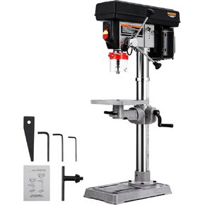 13 in Benchtop Drill Press, 7.5 Amp 120V, 288-3084 RPM Variable Speed Cast Iron Bench Drill Press, 0-45° Tilting Worktable, Tabletop Drilling Machine for Wood Metal