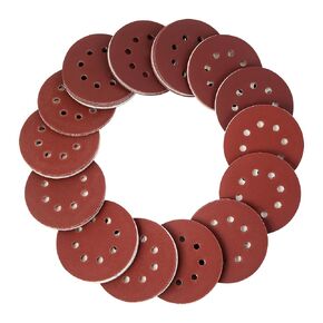 KENDO 20pcs Sanding Discs Set 5 Inch 8 Hole Sandpaper 4 Grades Include 60, 80, 100, 120, 240 Grits for Random Orbital Sander
