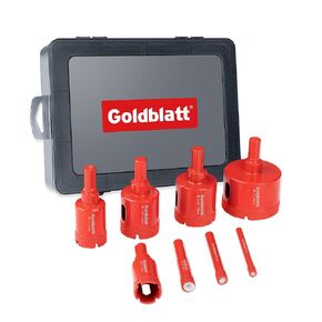 Goldblatt 8PCS Diamond Drill Bits - 6/8/10/20/25/32/35/50mm Hole Saw Kit with Storage Case for Porcelain Granite Concrete and Ceramic Tile Core Drill Tool under Dry or Wet