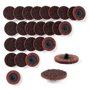 46PCS Roll Lock Disc 2 Inch Quick Change Sanding Discs with 1PCS 1/4" Holder Surface Conditioning Discs Die Grinder Accessories for Grind Rust Polishing Paint Removal