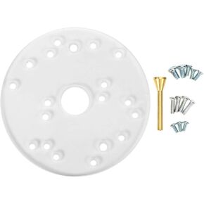 Router Base Plate Kit, Universal Router Base Plate Acrylic with Centering Pin Screws for Trim Routers Woodworking Auxiliary Tool Router Accessory, 6.5in Diameter, 0.3in Thickness