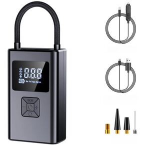 Portable car tire inflator, air Compressor LED Digital Pressure Gauge, Power Bank Function, Rechargeable LED Light for Cars, Bicycles, Motorcycles, Balls