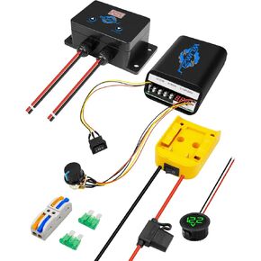 Upgrade Power Wheel Battery Adapter Converter kit Fit for DeWalt 18V 20V Battery with Voltage Regulator Fuse and Wire Terminals, Conversion Connector for DW DIY RC Car Truck Robotics Toys