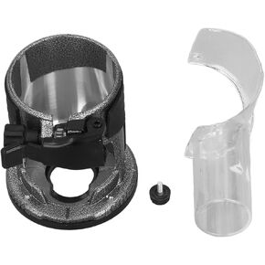 ViaGasaFamido Plunge Router Base Trimming Machine Base Palm Router Base with Black and Transparent Plastic Dust Collection Cover Aluminum Alloy