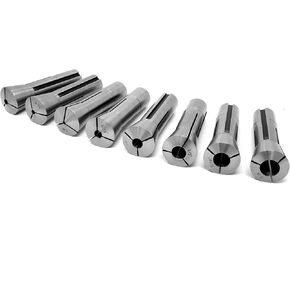 WEN 33182A 8-Piece Imperial Steel Collet Set for R8 Metal Milling Machines