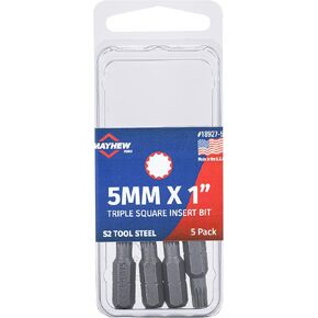Mayhew Tools 18926-5 USA Triple Square Insert Bit, M4 x 1, 5-Pack