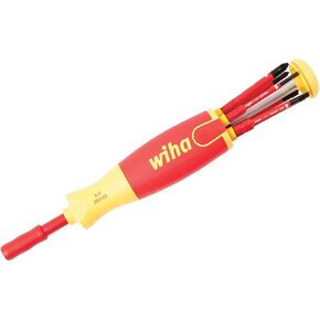 Wiha 28395 7 Piece Insulated SlimLine Ultra-Driver Blade Set Slotted, Phillips, Terminal