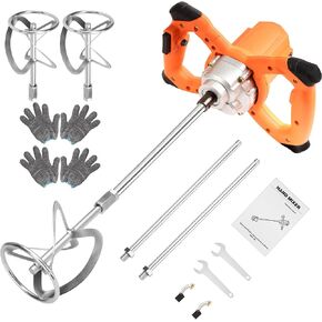 Electric Handheld Cement Mixer, 2600W Electric Concrete Mixer with 6 Speed,110V Handheld Mud Mixer for Motar,Paint, Grout, Plaster, Thinset,Fodder Stirring Tool