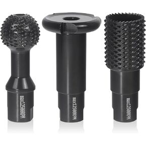 3 PCS Upgraded Wood Grinder Ball Gouge with 5/8-11 Thread for 4 1/2 and 5 Inch Angle Grinder Attachments, Power Carving Tools with Sphere Rotary Burr Carbide Steel Electric for Wood Hollowing Slotting