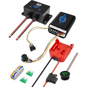 Upgrade Power Wheel Adapter Kit Fit for Milwaukee M18 18V Battery with Voltage Regulator Fuse and Wire Terminals, Battery Adapter Conversion Connector Suit for DIY Rc Truck, Robotics and Rc Car Toys