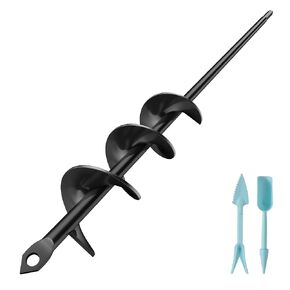 HOOPLE Garden Auger Drill Bit for Planting. Auger Drill Bit Plant Flower Bulb Auger Hole Drill Bulb Planter Auger for 3/8"Hex Drive Drill. (1.6"x16"+ 3.5"x16")
