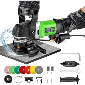 Wet Polisher 800W 6 Variable Speed 4'' Electric Granite Polisher Grinder Buffer with 7 Diamond Polishing Pads Wet Stone Polisher Concrete Polisher for Granite Marble Concrete Stone Tile