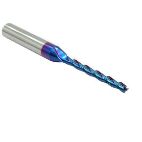 2 PCS CNC Router Bit 3 Flutes 1/8 inch Cutting Dia 1/4 inch Shank Extra Long Spiral CNC Router Bits Solid Carbide End Mill with NACO Coating for Wood Cut Carving