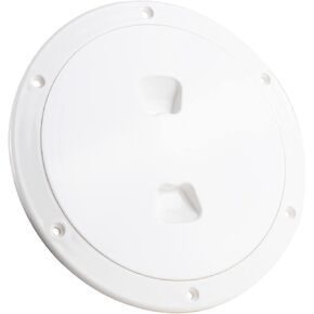 Five Oceans Boat Hatch, Marine Access Hatch, Round Inspection Deck Plate Hatch with Detachable Cover, UV Resistant ABS White Plastic, for Pontoon, Fishing Boat, Bass Boat, Yacht, Sailboat