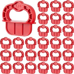 48 Pcs Deck Board Jig Red 1/4" Gap Deck Board Spacer Rings Deck Jig Spacer Deck Tools for Pressure Treated Composite Plank Decking Tool
