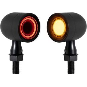 Motorcycle Turn Signals LED Front Lights 2 PCS, Vintage 41 LEDs Switchback White Amber Light for Running Turn Blinkers Universal Fit Scooter Suzuki Yamaha Honda Harley Dyna Bobber-Black