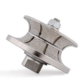 V50 Full Bullnose Diamond Hand Profiler,Vacuum Brazed Router Bit Wet Use for Hand Tool Granite Marble Grinding with Thread 5-8/11
