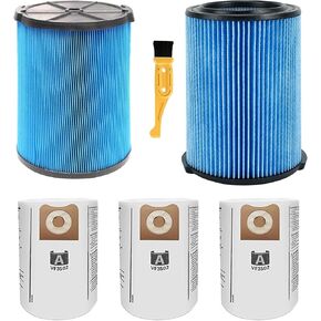 VF5000 3-Layer High-efficiency Fine Dust Replacement Filter for Ridgid 5-20 Gallon Wet Dry Vac Compatible with WD1450 WD0970 WD1270 WD09700 WD06700 WD1680 WD1851 RV2400A (2 Pack)