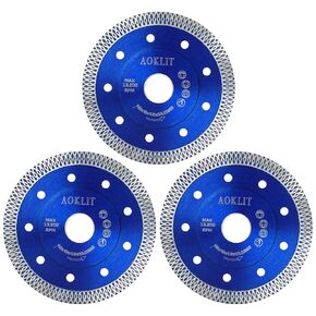4.5 inch Super Thin Diamond blade for Angle Grinder, 3 Pcs tile saw, Diamond saw blades Cutting Porcelain Tile Granite Marbles (Blue)