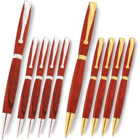 Fancy Pen Kit - Gold & Silver Variety, 10 Pack, Includes 5 Gold, 5 Silver
