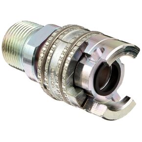 Dixon PML12 Plated Steel Dual Lock Quick Acting Air Hose Fitting with Locking Sleeve, Socket, 1/2" Coupling x 3/4" NPT Male