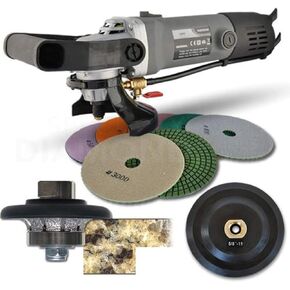 Hardin H38WVPOLSET 3/8-Inch Radius Stone and Concrete 1/4-Round Bullnose Shaping and Wet Polishing Kit