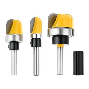 Yetaha 3Pcs 1/4 Inch Shank Bowl and Tray Template Router Bit Set with Ball Bearing Dish Carving Router Bits, Woodworking Milling Cutter Tool