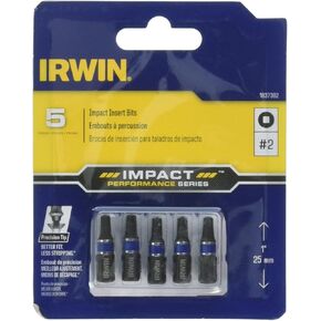 Irwin Tools 1837382 Impact Performance Series Insert Square Drive Bit #2 (5 Pack)