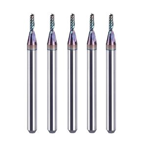 SpeTool 5PCS O Flute Spiral Rouer Bits 1/8 Inch Shank 1/16 Inch Cutting Diameter, Solid Carbide Upcut CNC Router Bit Single Flute End Mill for Aluminum Acrylic Metal Milling Cutter