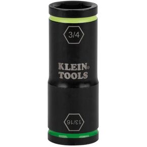 Klein Tools 66074 Impact Driver Flip Socket, 3/4- and 13/16-Inch Sizes, Use with Klein Tools Compact Impact Wrenches BAT20CW, BAT20CW1