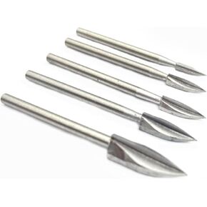 5pcs Engraving Drill bit Set Wood Crafts Grinding Woodworking Tool with 1/8" Shank,Wood Carving Tools Universal fits for Rotary Tools