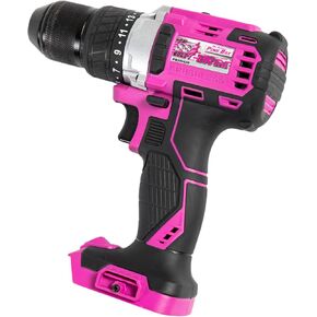 20-Volt Lithium-Ion 1⁄2-Inch Keyless Chuck Brushless Cordless Drill (Tool Only – Battery Not Included), Pink