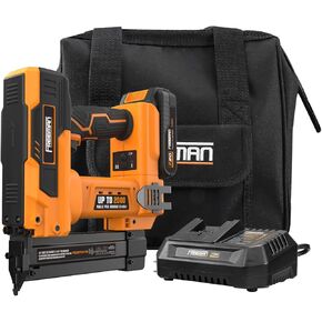 Freeman PE20VP23138 20 Volt Cordless 23-Gauge 1-3/8" Pin Nailer Kit with Lithium Ion Battery, Charger, Bag, and Nails (1000 Count) – 2000 Shots per Charge