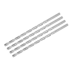 uxcell 4pcs 7mm Dia 200mm Length High-Speed Steel Straight Round Shank Twist Drill Bit