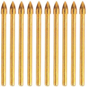 Carbide Drill Bit 6mm - Tungsten Tile Glass Ceramic Cross Spear Head - Drill Bits Set 10pcs