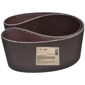 Sungold Abrasives 68005 Sanding Belts X -Weight Cloth 120 Grit Aluminum Oxide, 9 Pack, 4" X 36"