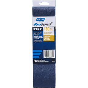 Norton 3 x 24 in. ProSand Cloth Portable Belt 120 Grit R831 ZA Pack of 2