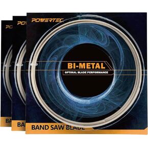 POWERTEC 32-7/8 Inch Bi-Metal Bandsaw Blades, 1/2" x 18 TPI Band Saw Blades for DeWalt DCS370B Portable Band Saw, Replacement for DeWalt DW3983C Portable Band Saw Blades, 3 Pack