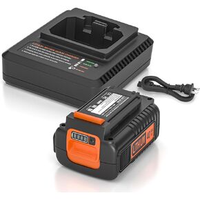 3500mAh 40V MAX Replacement Battery and Charger for Black and Decker 40V Lithium Battery LBX2040 LBXR36 LST140C LCC340C LST136B LST540 LCS1240 LBX1540 LST136W String Trimmer