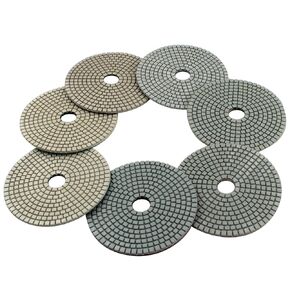 5" Wet Diamond Polishing Pads - Sanding and Polishing Tile Stone Marble Granite Concrete Ceramics Glass 7Set