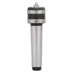 Wood Turning Tool, Heavy Duty Tailstock Center Metal Spur Live Cnter, Wood Lathe Turning Tool for Wood Metal Glass Plastic Machining(MT2)