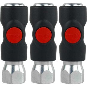 3 Pack Prevost Push Button Automotive Style Truflate Air Coupler 1/2" NPT USI061203