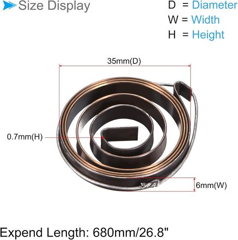 Drill Press Spring, 26.8" Length 35x6x0.7mm Quill Spring Feed Return Coil Spring Assembly - (Applications: for Vacuum Cleaner Volume Tube Coil Spring), 2-Pieces in Saudi Arabia