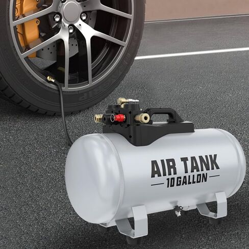 Portable Air Tank 10 Gallon Capacity with 27" Hose and Pressure Gauge,1/4" NPT Couplings in Saudi Arabia